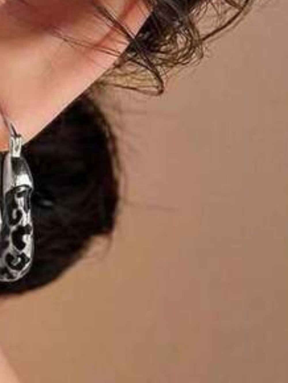 Retro Chic Geometric Leopard Print Unique Personalized Hoop Earri